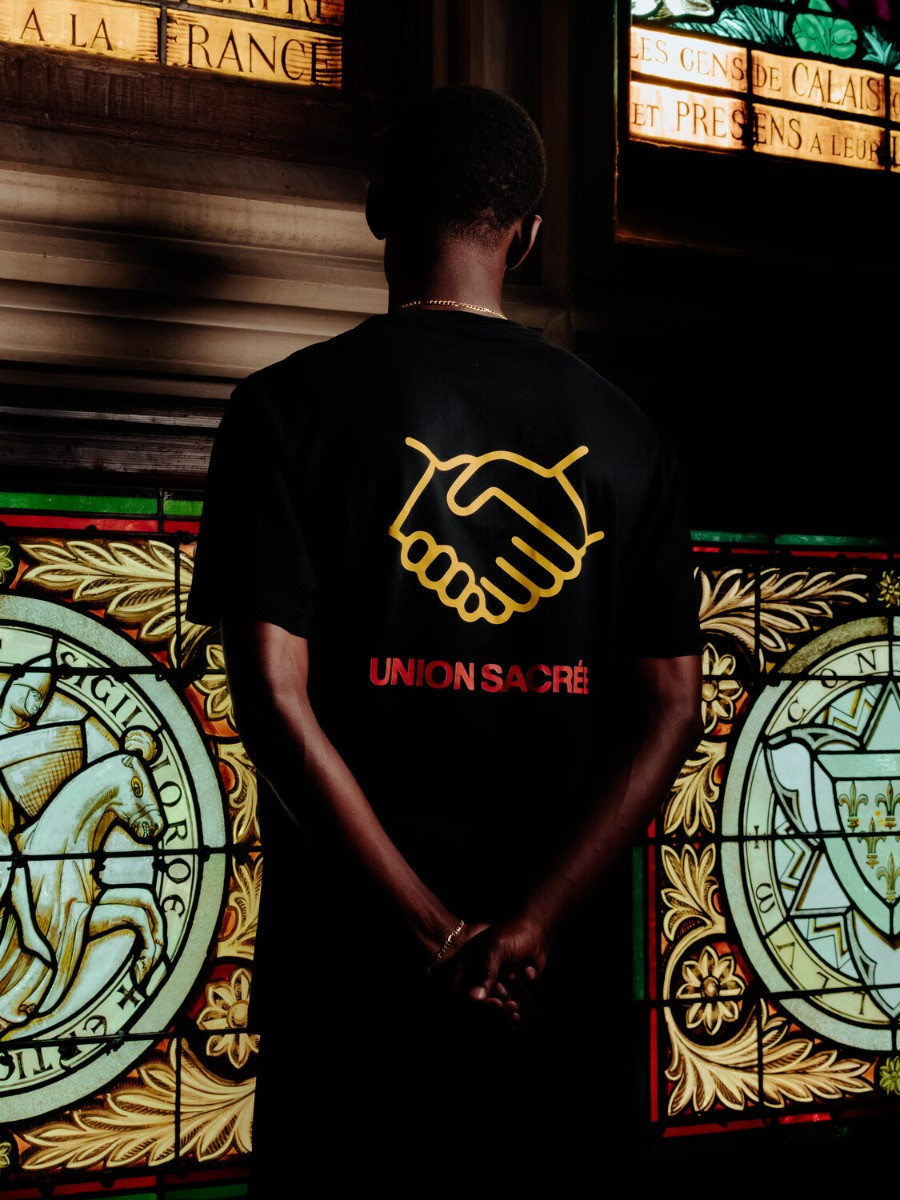 T-Shirt Noir Union Sacrée Mains Liées Formation Calais Marck