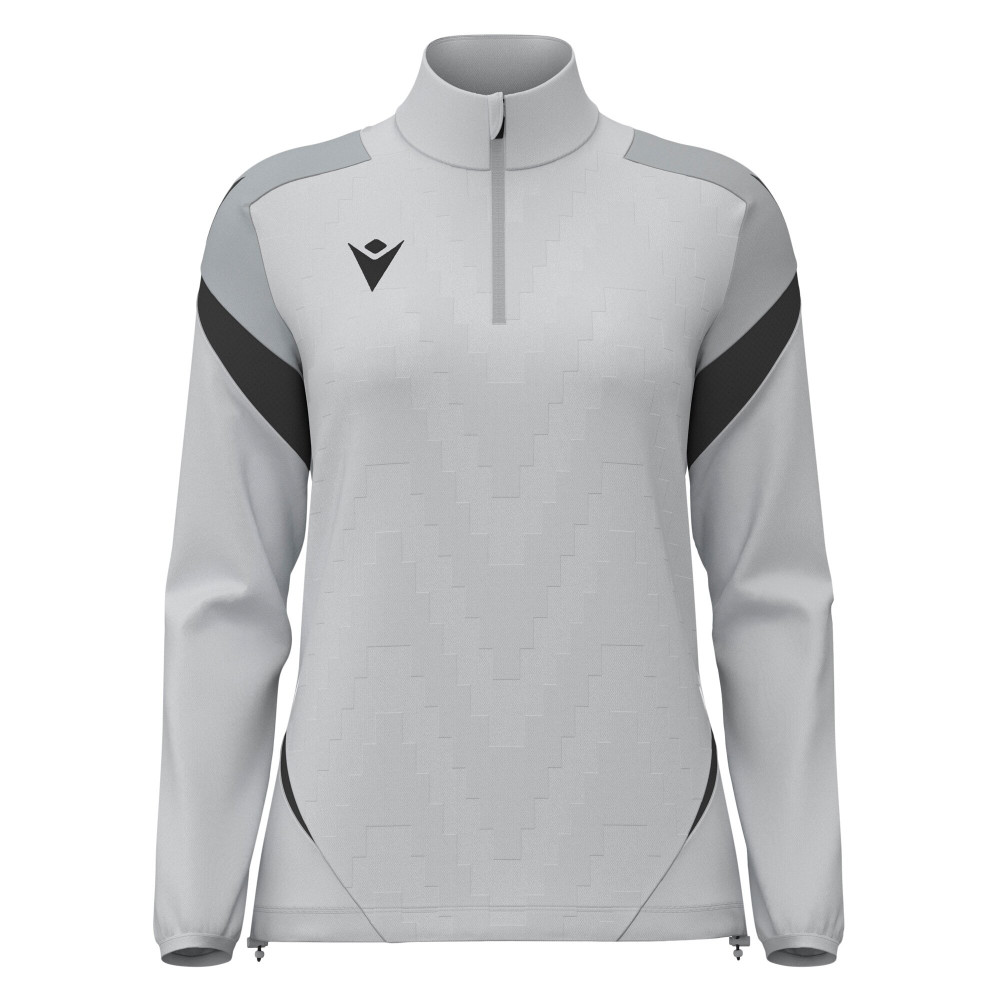 Top 1/4 Zip Féminine Training Staff Gris