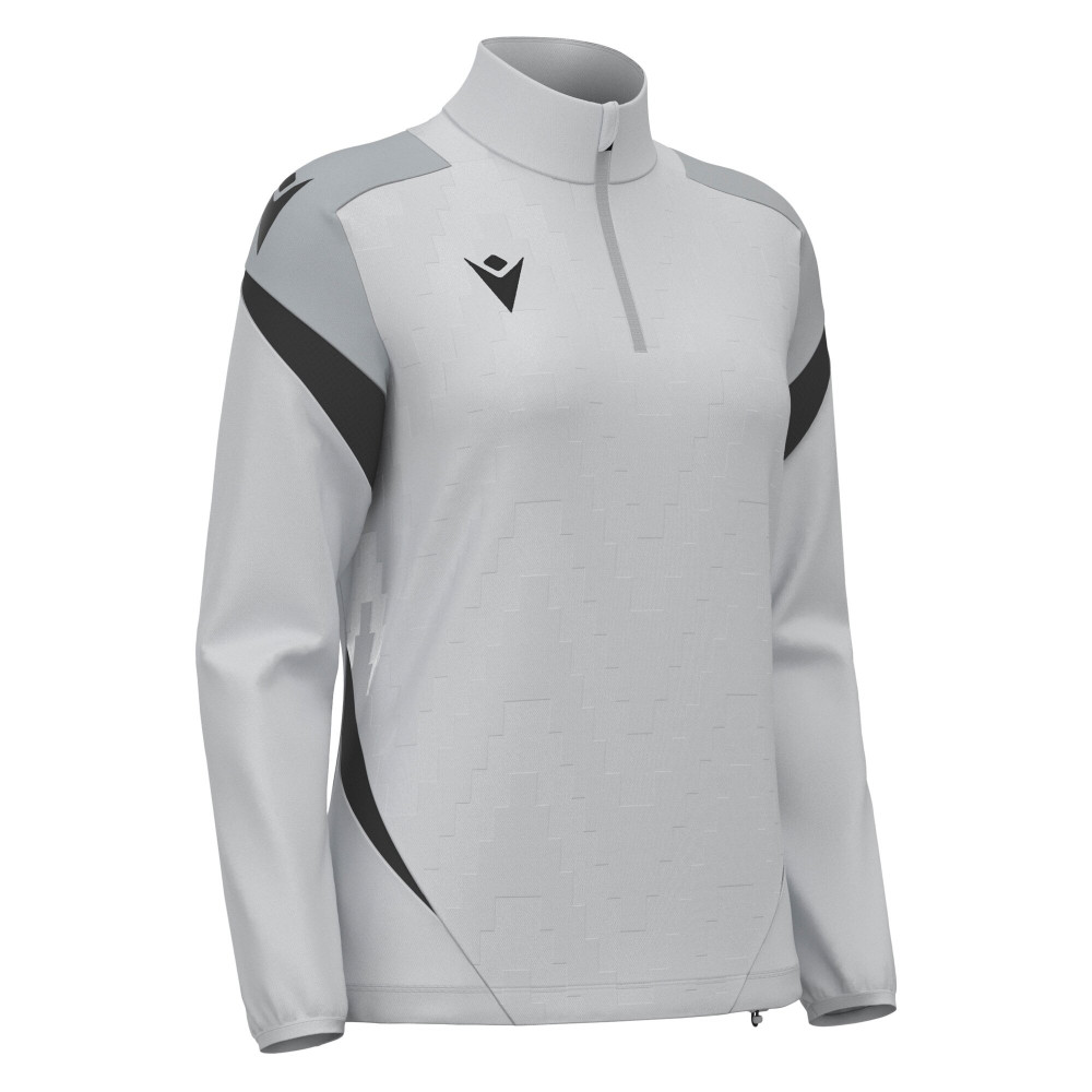 Top 1/4 Zip Féminine Training Staff Gris