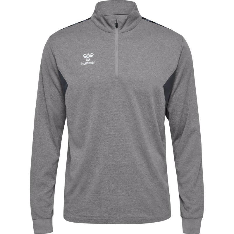Sweat 1/4 zip club Adulte gris Hummel