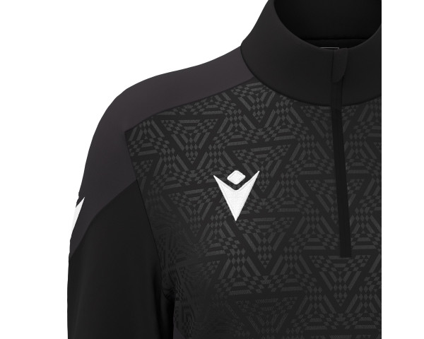 Top 1/4 Zip Féminine Training Noir Macron