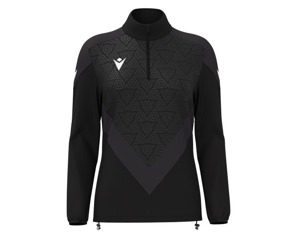 Top 1/4 Zip Féminine Training Noir Macron