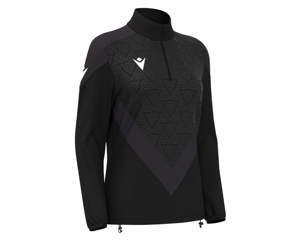 Top 1/4 Zip Féminine Training Noir Macron