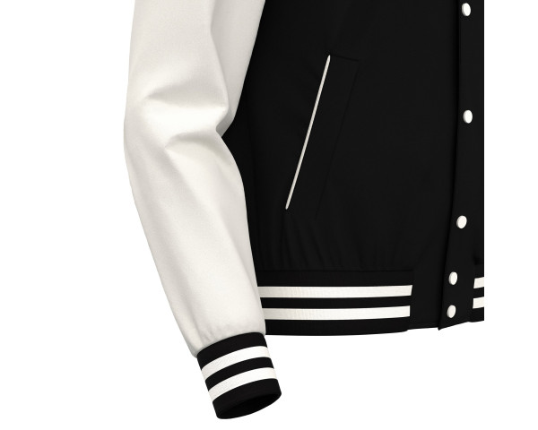 Veste Bomber Universitaire Noir Macron