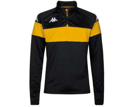 Sweat zippé Junior noir et jaune Kappa