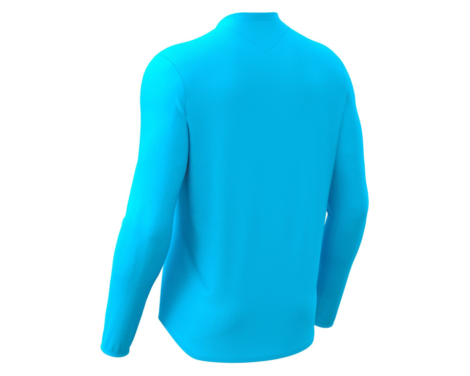Maillot Gardien Training Bleu Fluo Manches Longues Macron