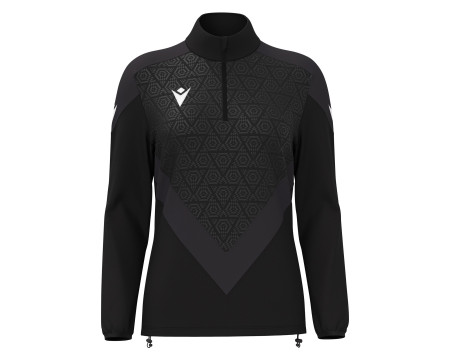 Top 1/4 Zip Féminine Training Noir Macron
