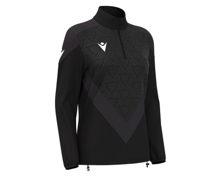 Top 1/4 Zip Féminine Training Noir Macron