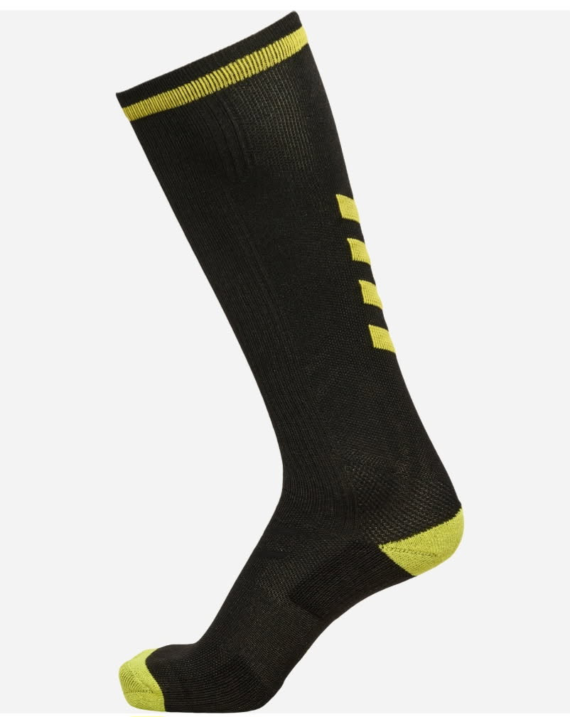 Chaussettes basses noires et jaunes Hummel
