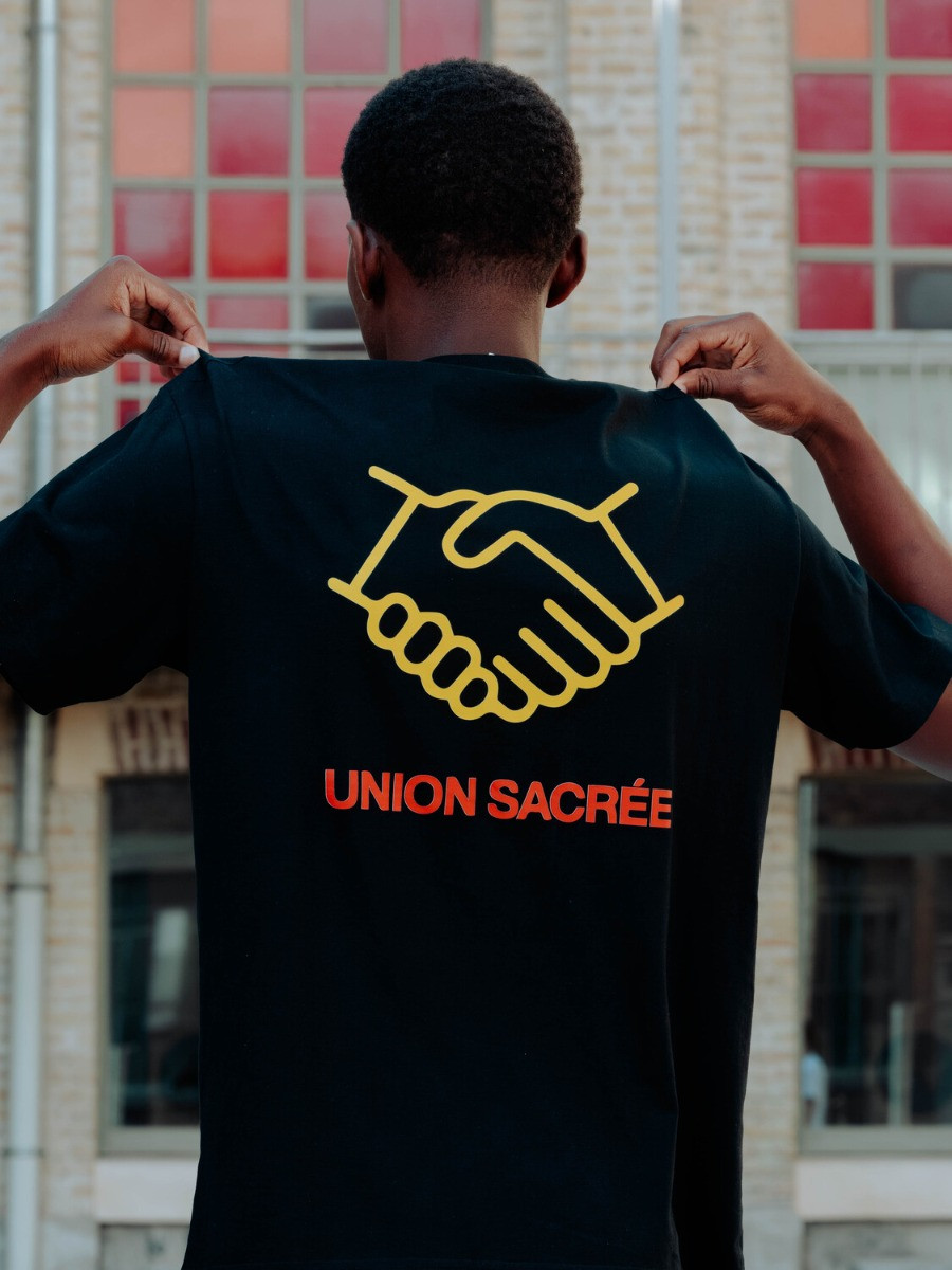 T-Shirt Noir Union Sacrée Mains Liées Formation Calais Marck
