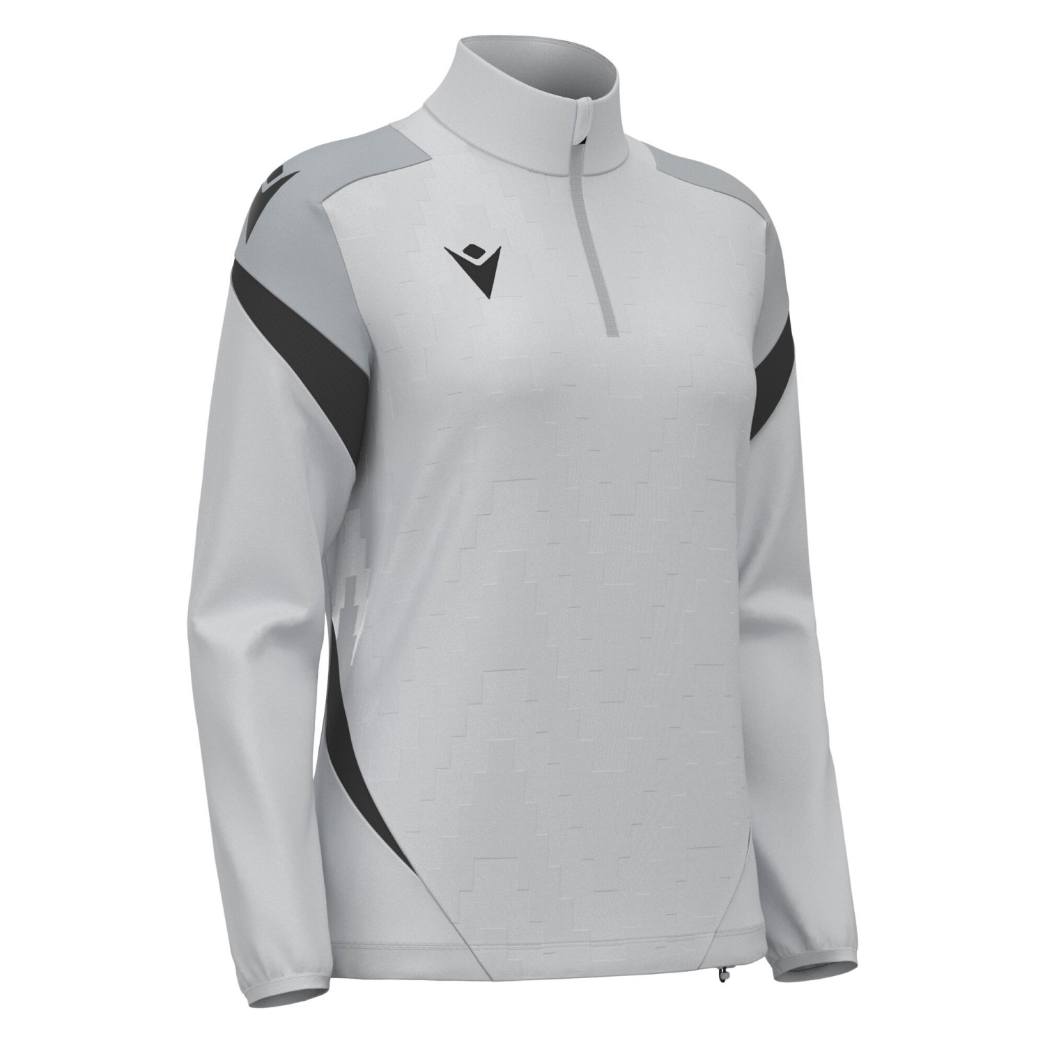 Top 1/4 Zip Féminine Training Staff Gris