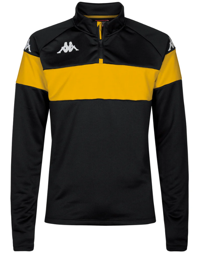 Sweat zippé Junior noir et jaune Kappa