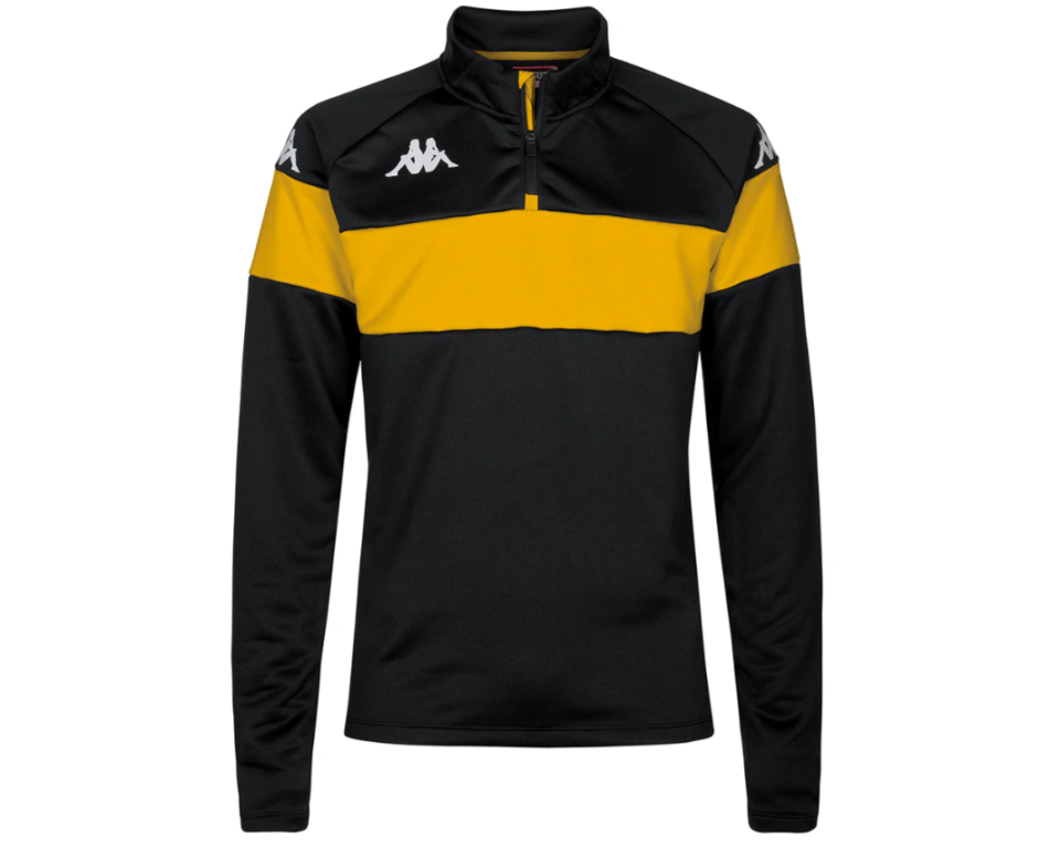 Sweat zippé Junior noir et jaune Kappa